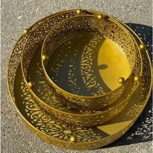 A gold 3 piece table set